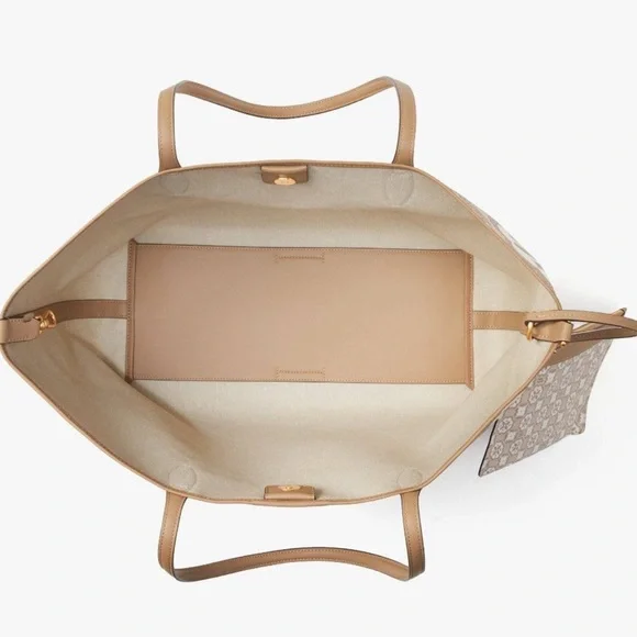 NWT Kate Spade ♠️ Flower monogram coated canvas tote natural multi w/pouch